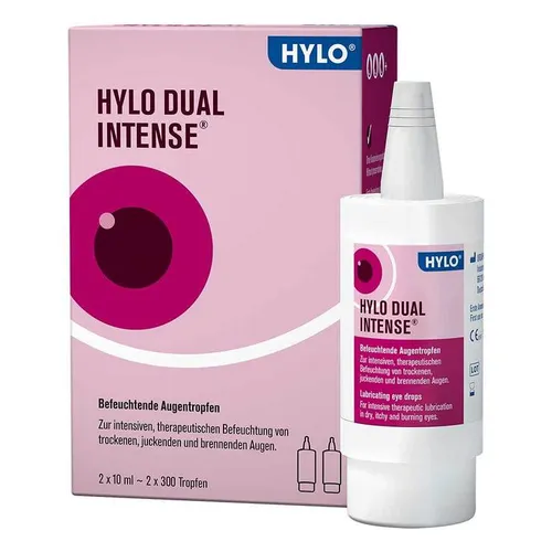 HYLO DUAL Intense Augentropfen 2X10 ml - rezeptfrei, hochwirksam für intensive Befeuchtung der Augen