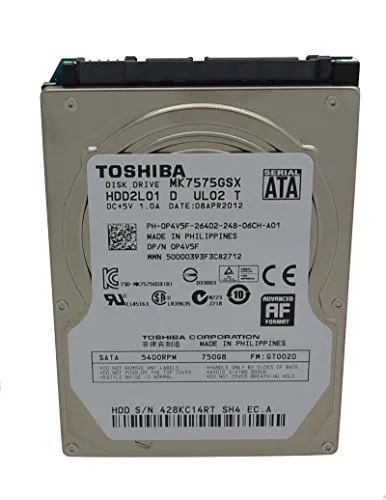 Toshiba MK7575GSX interne Festplatte 750GB (6,4 cm (2,5 Zoll), 5400rpm, 8MB Cache, SATA)