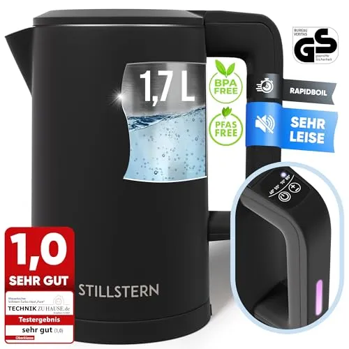 Stillstern Wasserkocher mit Temperatureinstellung 1,7L - Präzise Temperaturkontrolle 40-100°C, 12 Std. Warmhaltefunktion und energiesparendes schnelles Aufheizen 2200W