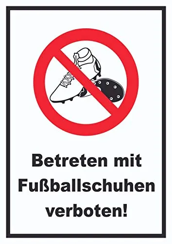 HB-Druck Betreten mit Fussballschuhen verboten! Schild A4 (210x297mm)