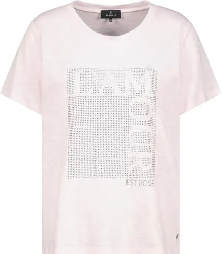 Monari Kurzarmhemd T-Shirt - Hochwertiges T-Shirt aus Baumwolle und Modal mit Flammgarn-Struktur. Funkelnde Strasssteine verleihen einen besonderen Akzent. Ideal für stilvolle Alltagsoutfits.