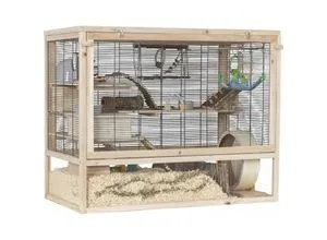 TRIXIE Kleintierkäfig Nagerheim - 100 x 80 x 50 cm, ideal für Mäuse und andere Kleintiere, robust und geräumig