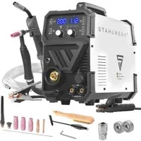 STAHLWERK 3 In 1 Kombi Schweißgerät MTM 200 ST - Vielseitiges Schweißgerät für MIG, WIG und MMA, ideal für den professionellen Einsatz. Hohe Leistung bis 200 A, kompakt und leicht für optimale Handhabung.
