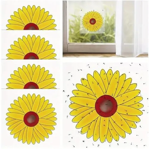PRECORN 10x Fenster Fliegenfalle – Fliegenstreifen mit starkem Kleber, ungiftig & geruchslos – Fruchtfliegenfalle für Fenster, Insektenfalle gegen Fliegen & Mücken – sicher für Kinder & Tiere