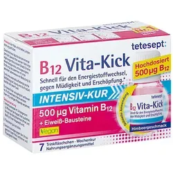 Tetesept B12 Vita-Kick Intensiv-Kur 500?g - Arzneimittel zur Unterstützung des Immunsystems und zur Verringerung von Müdigkeit. Hochdosiertes Vitamin B12 für schnelle Nährstoffaufnahme.