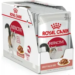 Royal Canin Katzenfutter Instinctive in Soße 12x85g - Katzenfutter im praktischen Pouch-Beutel, speziell für kastrierte Katzen zur Unterstützung des Harnsystems und für eine ausgewogene Ernährung.