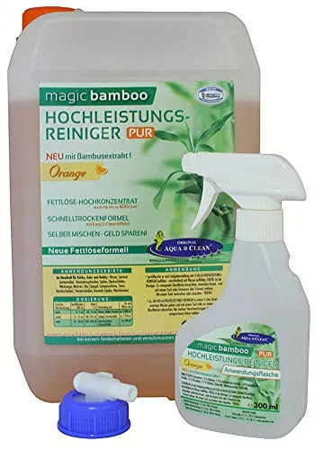 AQUA CLEAN Magic Bamboo Hochleistungsreiniger 5l Hochkonzentrat - Allzweckreiniger mit Schnell-Trockenformel und Easy-2-Clean-Effekt, ideal zur effektiven Reinigung aller wasserfesten Oberflächen im Haushalt.