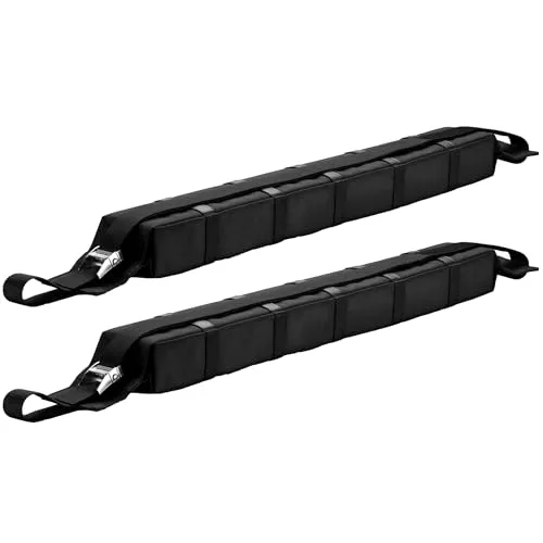 Wiltec Dachgepäckträger weich 113 x 10 x 8 cm - Baumaterialien für Kanus, ideal für den sicheren Transport von bis zu 75 kg Ausrüstung wie Kajaks, Surfboards und Snowboards, einfach zu montieren ohne Werkzeug.