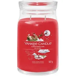 Yankee Candle Christmas Eve Signature Jar Duftkerze 567 g - Duftkerze in großer 567 g Glasform, mit zwei Dochten für intensiven Duft und eine warme Atmosphäre, ideal für die Feiertage.