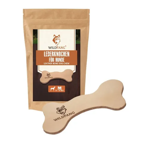 Wildfang Kauspielzeug Lederknochen - Kauleder beige S, 100% pflanzlich gegerbt für stressfreien Spielspaß und Zahnpflege