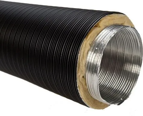CB-tec Isoliertes Flexrohr Ø 125 mm schwarz 0,80 m lang
