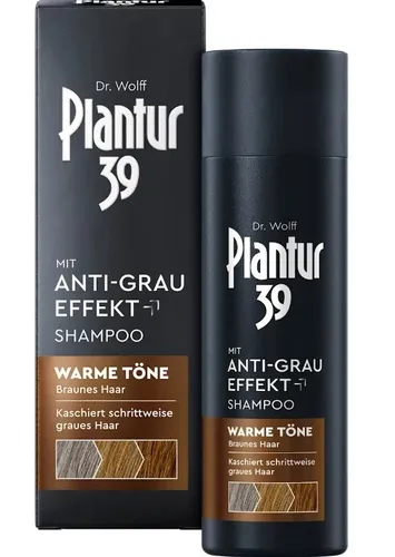 Plantur 39 Anti-Grau Effekt Shampoo, 1 x 200 ml - Kaschiert schrittweise graues Haar - für braunes bis dunkles Haar - langanhaltendes Ergebnis ohne Färben