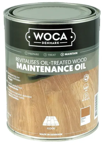 WOCA Pflegeöl Parkett 1,0 Liter - Natur & Weiß - Flüssigreiniger für Holz- und Parkettböden, pflegt und schützt das Holz mit natürlichem Glanz - ideal für langlebige Schönheit.