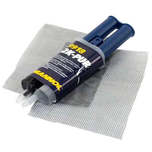 Mannol 9918 30 g Kunststoffkleber - Zweikomponenten-Kleber für Reparaturen an Stoßstangen und Stoßfängern, bietet starke Haftung und ist ideal für Kunststoffanwendungen.