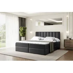 ALTDECOR Boxspringbett OTTA - 180 x 200 cm - H3 Matratze mit Topper - Bequemes Boxspringbett mit Stauraum und H3 Matratze für erholsamen Schlaf. Inklusive Bettkästen für Ordnung und strapazierfähigem Kunstlederbezug.