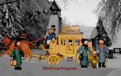 Weihnachtskarte mit Umschlag  B= x H=ca 18 cmx10,5 cm NEU Erzgebirge Postkarte