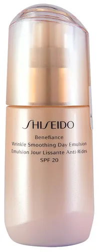 Shiseido Benefiance Wrinkle Smoothing Day Emulsion 75 ml - Tagespflege für reife, normale, Misch- und empfindliche Haut mit SPF 20. Die innovative ReNeura Technology+TM revitalisiert die Haut und unterstützt ihre Reaktionsfähigkeit für sichtbar jüngere Haut.