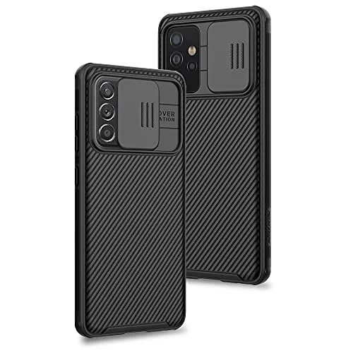 XTCASE Hülle für Samsung Galaxy A52 5G/4G / A52s 5G, Kameraschutz Handyhülle - Kameraabdeckung Schieber Kamera Schutz, Premium Hybrid PC + TPU Bumper Schutzhülle Stoßfest Kratzfest - Schwarz