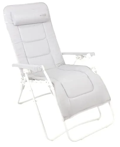 Westfield XL Relaxsessel - verstellbarer & klappbarer Campingsessel grau - Camping-Zubehör: Der XL Relaxsessel von Westfield bietet einen bequemen Sitzbezug, ein abnehmbares Kopfkissen und ist bis 140kg belastbar - ideal für entspannte Momente im Freien oder Zuhause.