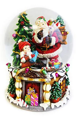 XXL Schneekugel mit Spieluhr, Ø150mm - Nussknacker Weihnachtsdeko mit zauberhaftem Schnee & Glitzer, spielt 'Jingle Bells' und bringt festliche Stimmung in Ihr Zuhause.