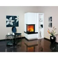 Kaminbausatz Hark Easy 500 mit Regal und Radiante 500/57 K Granit 8 kW - Kaminöfen, eleganter Kaminbausatz mit 8 kW Heizleistung, ideal für gemütliche Abende und eine stilvolle Raumgestaltung.