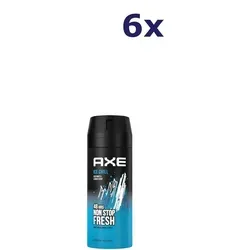 Axe Bodyspray Ice Chill Deodorant für Herren, 150 ml, 6 Stück - Erleben Sie erfrischende Duftnoten von Minze und Zitrone mit der Dual Action Technologie. Das Deodorant bietet langanhaltenden Schutz vor Gerüchen und sorgt für ein belebendes Frischegefühl. Ideal für den täglichen Gebrauch!