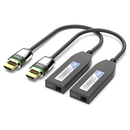 FiberX FX-P355 - HDMI 4K Glasfaser Portsaver Extender - Sonstiges TV-Zubehör mit Ultra-Lock-System für bis zu 1000 m Reichweite, ideal für professionelle Anwendungen ohne Signalverlust.