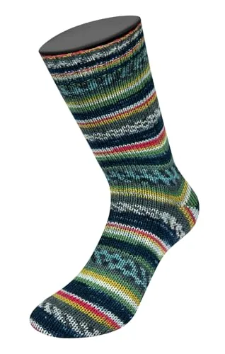 LANA GROSSA Landlust die Sockenwolle | Garn aus Merinowolle in verschiedenen Farben | Handstrickgarn aus 80% Schurwolle (Merino) & 20% Polyamid | 100g Wolle zum Stricken & Häkeln | 420m Garn