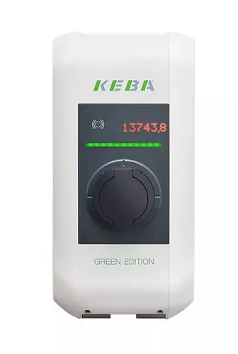 Keba Wallbox P30 x-series Green Edition 22 kW - Wallbox für Elektroautos mit 22 kW Ladeleistung, RFID für einfache Nutzung, CO2-neutral und smart-home-kompatibel, ideal für den Außenbereich.