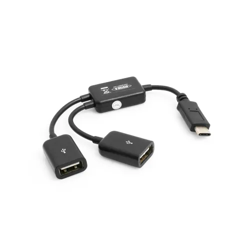 System-S Y- Kabel USB 3.1 Typ C male zu 2 x USB Typ A female Y-Splitter