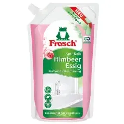 Frosch Himbeer-Essig Anti-Kalk Reiniger - Extra stark gegen Schmutz und Kalk - Kraftvoller Reiniger für Küche und Bad, entfernt hartnäckige Rückstände und hinterlässt einen frischen Himbeerduft. Nachhaltig verpackt und hautschonend für ein sauberes Zuhause.