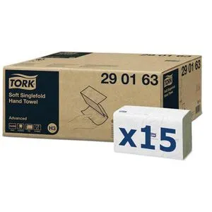 Tork Zickzack Papierhandtücher Advanced 290163 - 2-lagige, reißfeste Falthandtücher, 3750 Stück für hygienische Einzeltuchentnahme im H3 Spender, ideal für Waschräume