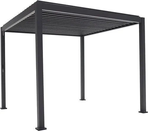Mirador Pavillon 3 x 3 m - Wasserdichter Pavillon mit Lamellendach - Pavillon für Garten und Terrasse, bietet Schutz vor Regen und Sonne mit einem stilvollen Lamellendach.