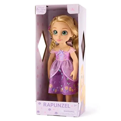Disney Rapunzel Puppe mit Spielzeughaarbürste - 40,5 cm - Once Upon a Story Kollektion - Feiere die Fantasie mit der Rapunzel Puppe aus der Once Upon a Story Kollektion. Mit ihrem langen Haar und dem lilafarbenen Kleid ist sie der perfekte Spielgefährte für kreative Abenteuer!