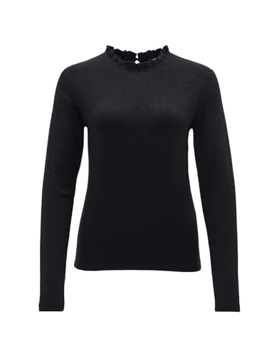 OPUS Damen Langarmshirt SANBA Slim Longsleeve Schwarz, Größe 42 - Vielseitiges OPUS Damen Langarmshirt aus schimmerndem Jersey, ideal für den Alltag. Schmale Passform für elegante Looks, hergestellt aus hochwertigem Material für ein angenehmes Tragegefühl.