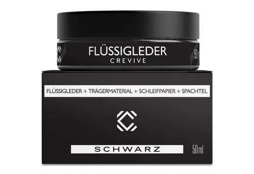 CREVIVE Flüssigleder 50 ml - Lederpflege & Reparaturset für Sofa, Couch & Auto, sehr ergiebig und ideal für Kunstleder und Echtleder
