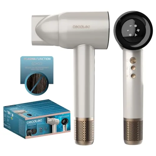Cecotec Haartrockner Ionicare Rockstar Nano Iontech Champagne - Haartrockner mit Plasma-Technologie und intelligentem Temperaturkontrollsystem für schonendes Trocknen; 110.000 U/min Motor für effizientes Styling und leisen Betrieb.