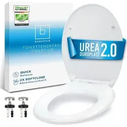 Benkstein WC-Sitz Premium Toilettendeckel - Toilettendeckel aus Duroplast, antibakteriell mit Quick-Release-Funktion und Absenkautomatik für komfortable Nutzung und einfache Reinigung.
