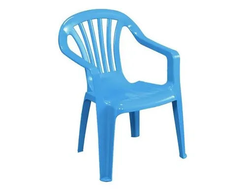Hellblauer Kindersessel aus Vollkunststoff, stapelbar - Bequemer und leichter Kindersessel aus hochwertigem, cadmiumfreiem Kunststoff. Ideal für drinnen und draußen, platzsparend stapelbar und perfekt für Kinder ab 10 Monaten.