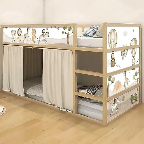 WANDKIND Aufkleber für IKEA KURA Kinderbett - Möbelaufkleber für das IKEA KURA Hochbett, handgezeichnete, ungiftige Sticker aus Greenguard zertifiziertem Material, ideal für das Kinderzimmer.
