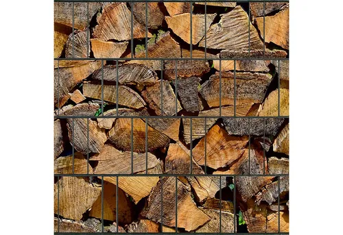 zaunzu Sichtschutzstreifen Kaminholz 2,5m x 2,0m - Beidseitiger Druck für Doppelstabgitter - Hochwertige Sichtschutzstreifen in Kaminholz-Optik für Doppelstabzäune. Wetterfest und UV-beständig, bieten sie einen individuellen Rückzugsort und lassen Ihrer Kreativität freien Lauf. Made in Germany für langlebige Freude.