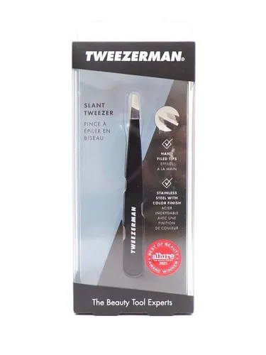 Tweezerman Slant Pinzette (3903 000-2) - Präzisionspinzette für perfekte Haarentfernung, ideal für makelloses Styling und Pflege.