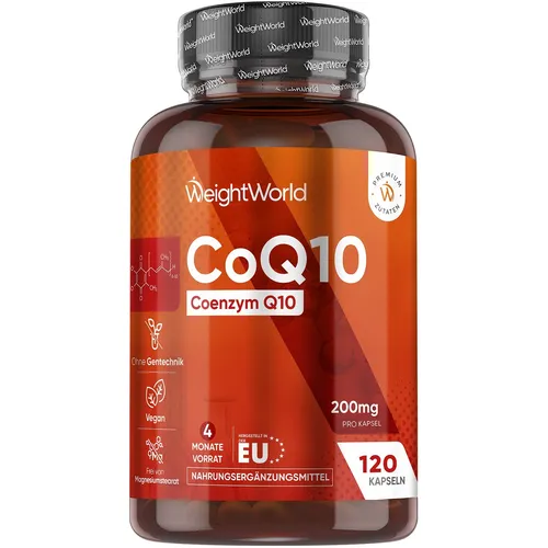 Coenzyme Q10 - 120 Kapseln für Herzgesundheit - Nahrungsergänzungsmittel zur Unterstützung der Herz-Kreislauf-Gesundheit, vegan und hochdosiert mit 200mg Coenzym Q10 pro Kapsel, ideal für Männer und Frauen.