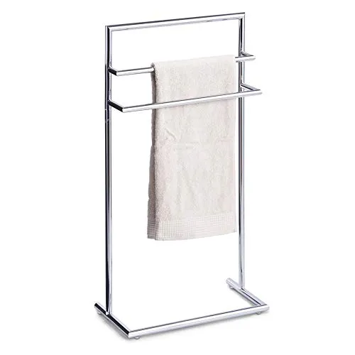 Zeller Present Handtuchhalter Silber, eckig - Praktischer Handtuchhalter aus robustem Metall, 44x23x83 cm, ideal für Ihr Badezimmer oder die Dusche, sorgt für Ordnung und schnellen Zugriff auf Handtücher.