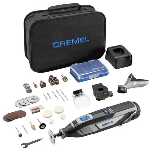 Dremel Akku-Multifunktionswerkzeug 8240-3 - 48-tlg Set mit Akku und Ladegerät, vielseitig einsetzbar für präzise DIY-Projekte