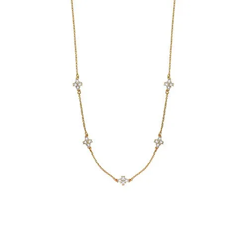 Heideman Halskette Damen Alba goldfarbend aus Edelstahl gold farbend matt Kette für Frauen mit Stein weiss