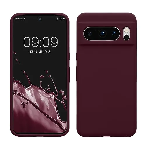 kwmobile Handyhülle für Google Pixel 8 Pro Hülle, für Pixel 8 Pro Case - Hülle Silikon - kabelloses Laden - Bordeaux Violett