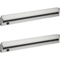 Oktaplex 2er Set LED Unterbauleuchte Küche - Unterschrankbeleuchtung in Aluminium, 10W, 800 Lumen, schwenkbar bis 120° für flexible Ausrichtung. Ideal für Küchen und einfache Montage mit Zubehör.