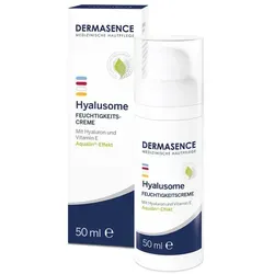 Dermasence Hyalusome Feuchtigkeitscreme - Arzneimittel zur Anti-Aging-Pflege, hydratisiert mit Hyaluron und Avocadoöl, stärkt die Hautbarriere und reduziert Falten für ein glatteres Hautgefühl.