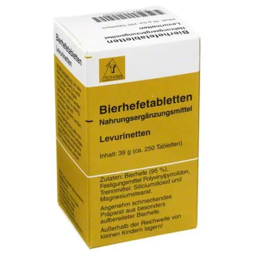 Bierhefetabletten Levurinetten 250 ST - Nahrungsergänzungsmittel mit Bierhefe, unterstützt eine gesunde Ernährung, besonders in der Schwangerschaft und bei sportlicher Betätigung. 250 Tabletten für optimale Vitalität.